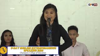 UDay English Extemporaneous Speaking Contest 2019 Champion  College of Education [upl. by Maggi]