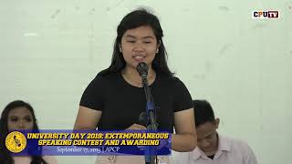 University Day 2019 English Extemporaneous Speaking Contest [upl. by Ijies477]