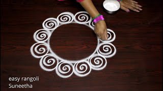 New year 2020 kolam designs  Easy n Simple rangoli by Suneetha  Sankranthi amp pongal muggulu [upl. by Anyg]