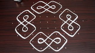 Simple Sikku kolam with 11 dots  Easy melika muggulu designs  chukkala muggulu [upl. by Eehc]