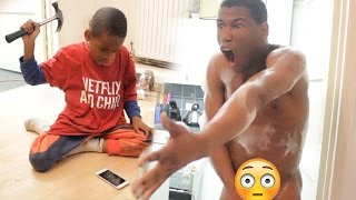 ANGRY BROTHER SMASHES I PHONE 7 REVENGE PRANK [upl. by Auoy]