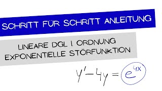 Lineare DGL 1 Ordnung  Exponentialansatz  schnell und einfach erklärt [upl. by Eclud73]