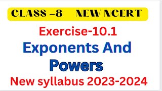 Q3 to 7 Ex101 New NCERT Class 8 maths ch10  Class 8 maths ch 10 Exponents and Powers Ex101 [upl. by Cita]