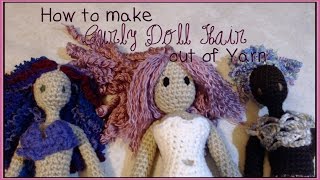 Make Curly Doll Hair with YarnTutorial [upl. by Akihc768]