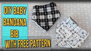 STEP BY STEP Baby Bandana Bib Tutorial and Free Pattern [upl. by Arand]