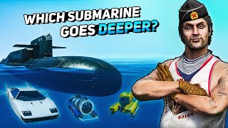 GTA 5 How DEEP Can a Submarine Go [upl. by Ilojna]