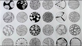 24 Zentangle patterns [upl. by Dyna]