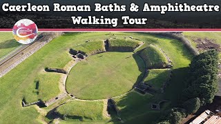 CAERLEON ROMAN BATHS amp AMPHITHEATRE WALES  Walking Tour  Pinned on Places [upl. by Mckee]