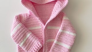 Pink Single Crochet Baby Sweater [upl. by Yvan]