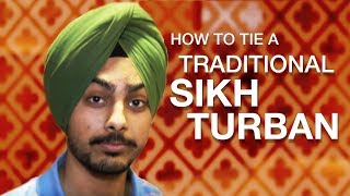 How to tie a traditional Sikh turban [upl. by Leamiba]