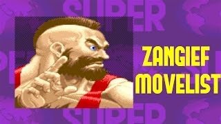 Super Street Fighter II Turbo  Zangief Move List [upl. by Baseler]