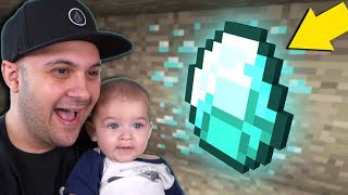 We found our first DIAMONDS Father Son Minecraft Survival [upl. by Shelly]