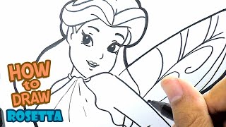 How to Draw Tinkerbell  Drawing Rosetta  Disney Fairy [upl. by Dadivitan]