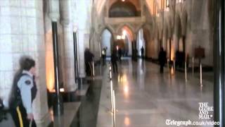 Ottawa shooting shots fired inside Canadian parliament building [upl. by Nerw]