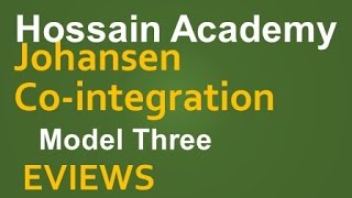 Johansen Test of Cointegration Model Three EVIEWS [upl. by Anitneuq467]