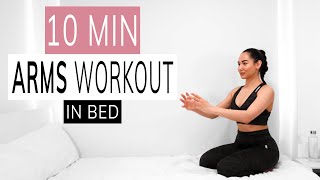 ARMS WORKOUT IN BED  fat burn at home [upl. by Annaoy]