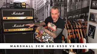 MARSHALL JCM800 2203  6550 vs EL34 power amp tubes [upl. by Georgie161]