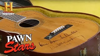 Pawn Stars Guitar Autographed by The Beatles  History [upl. by Julia]