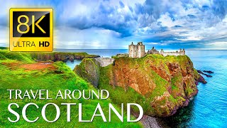 Unique Trip to SCOTLAND in 8K ULTRA HD  Best Places in Scotland with Relaxing Music 8K TV [upl. by Nosnibor]