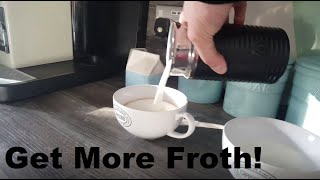 How to Get More Froth from Your Nespresso Coffee Aeroccino  Nespresso tips and help [upl. by Olinde]