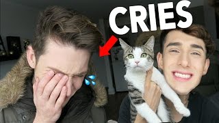 LOST CAT PRANK ON BOYFRIEND HE CRIES [upl. by Ocana]