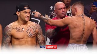 Angry Conor McGregor separated from Dustin Poirier at UFC 264 weighin [upl. by Mommy]