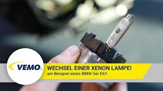 Wechsel einer XENON Lampe am 5er BMW E61 VEMO – V99840021  Typ D1S [upl. by Nichani]