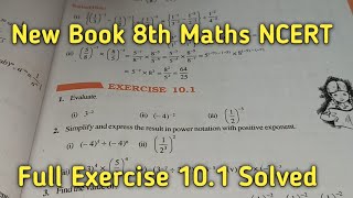 Chapter10 Ex101 Exponents and Powers  Class 8 Maths New Book [upl. by Akcirret]