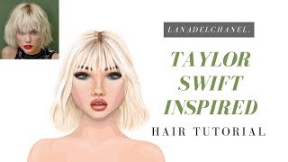 Taylor Swift Inspired Hair Tutorial  Stardoll Wigs  LanaDelChanel [upl. by Ardnayek]