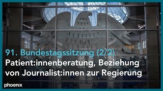 Bundestag LIVE 91 Sitzung des Bundestages [upl. by Gil]